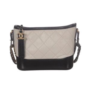 ❤️CHANEL Small Gabrielle White & Black Two-Tone Quilted Leather Shoulder Bag❤️